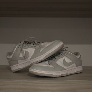 Women’s Nike Dunk Lows Light Gray and White Shoes